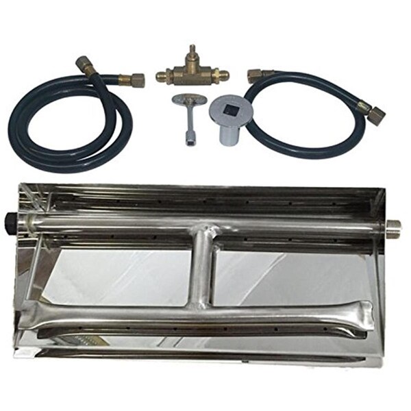Tretco 32 in. Stainless Steel Dual Burner Pan, Natural Gas OB2SS-BK1-36-NG - main